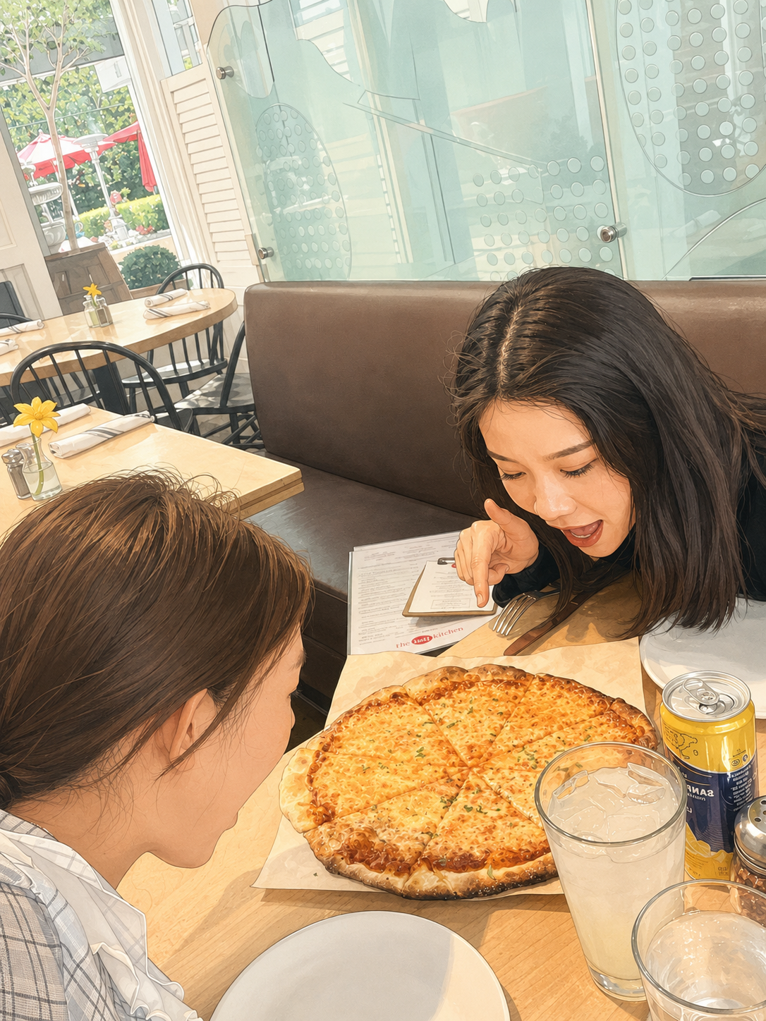 Xinxin跟Felicia在海外差旅期间一起品尝美食